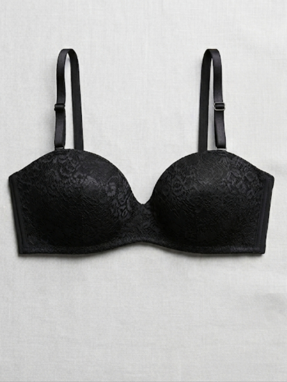 Ellen Tracy Black Lace Wireless Bra 38C EUC